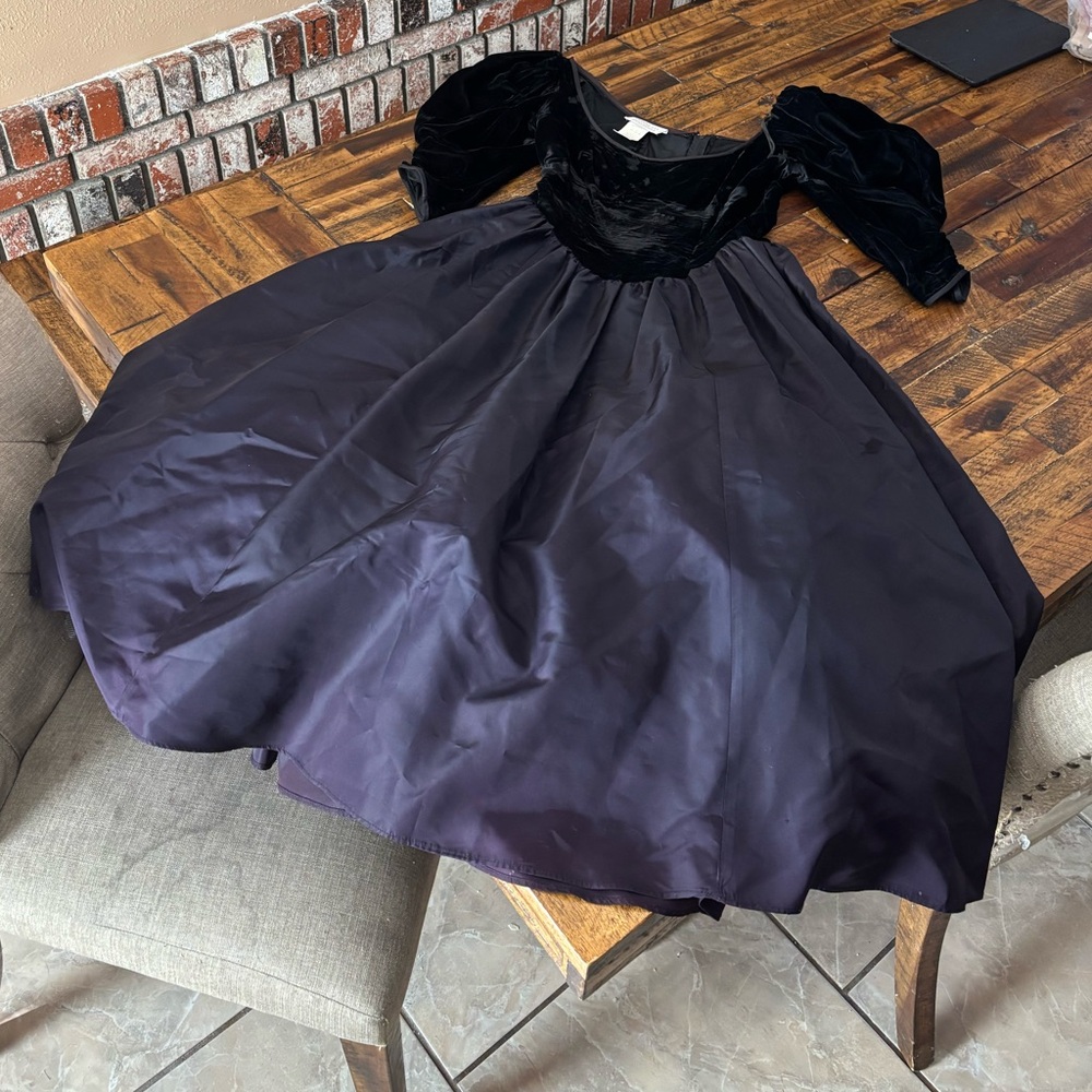 Gunne Sax Black Ruched Off-the-Shoulder Sundress